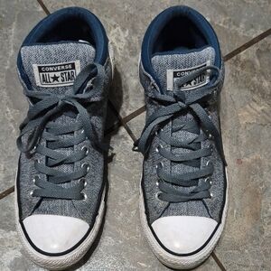 Converse Blue and White High-Top Sneakers